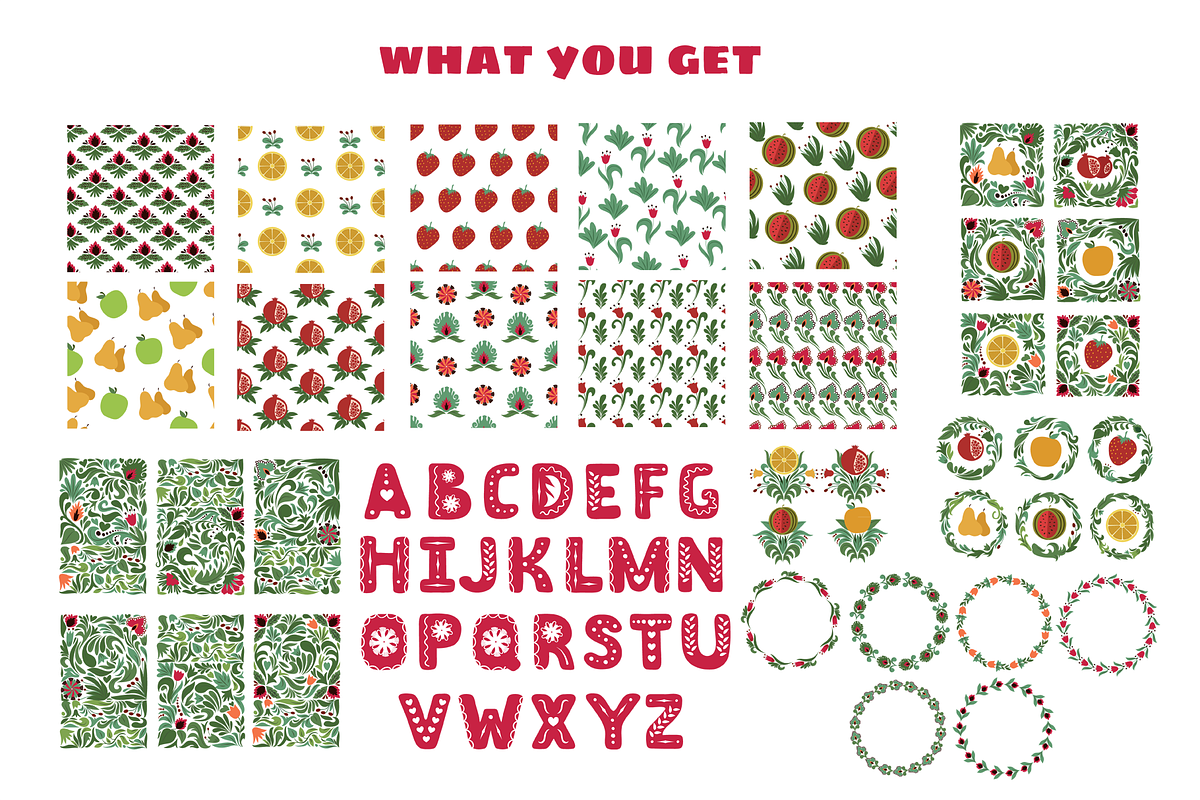Fruits and Flowers - clipart set, a Graphic by ComelyPics Shop (Photo 3 of 10)