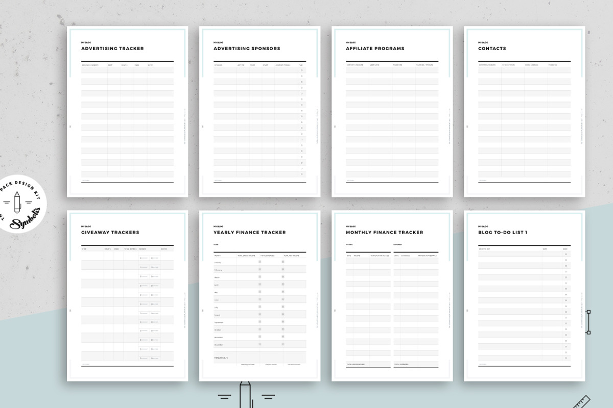 Ultimate Blog Planner Kit, a Stationery Template by Egotype (Photo 8 of 12)