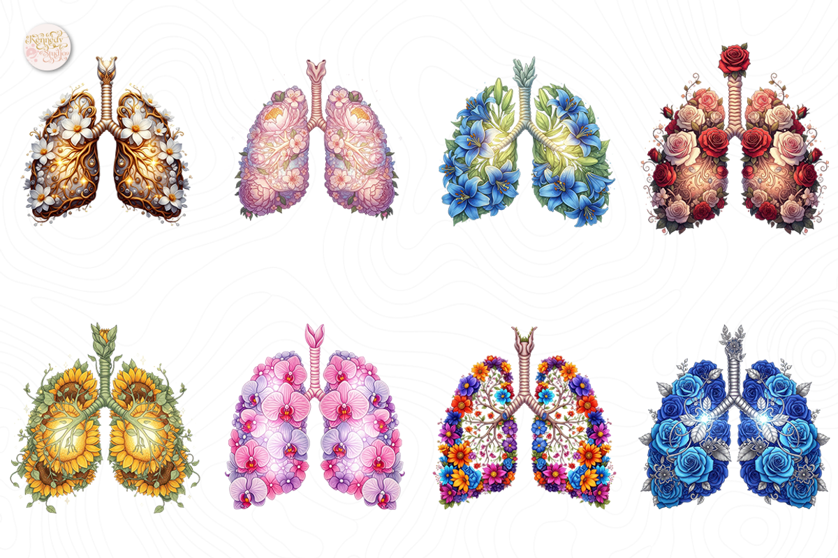 Floral Anatomical Lungs PNG Clipart., an Object Illustration by KennedyStudio (Photo 2 of 4)