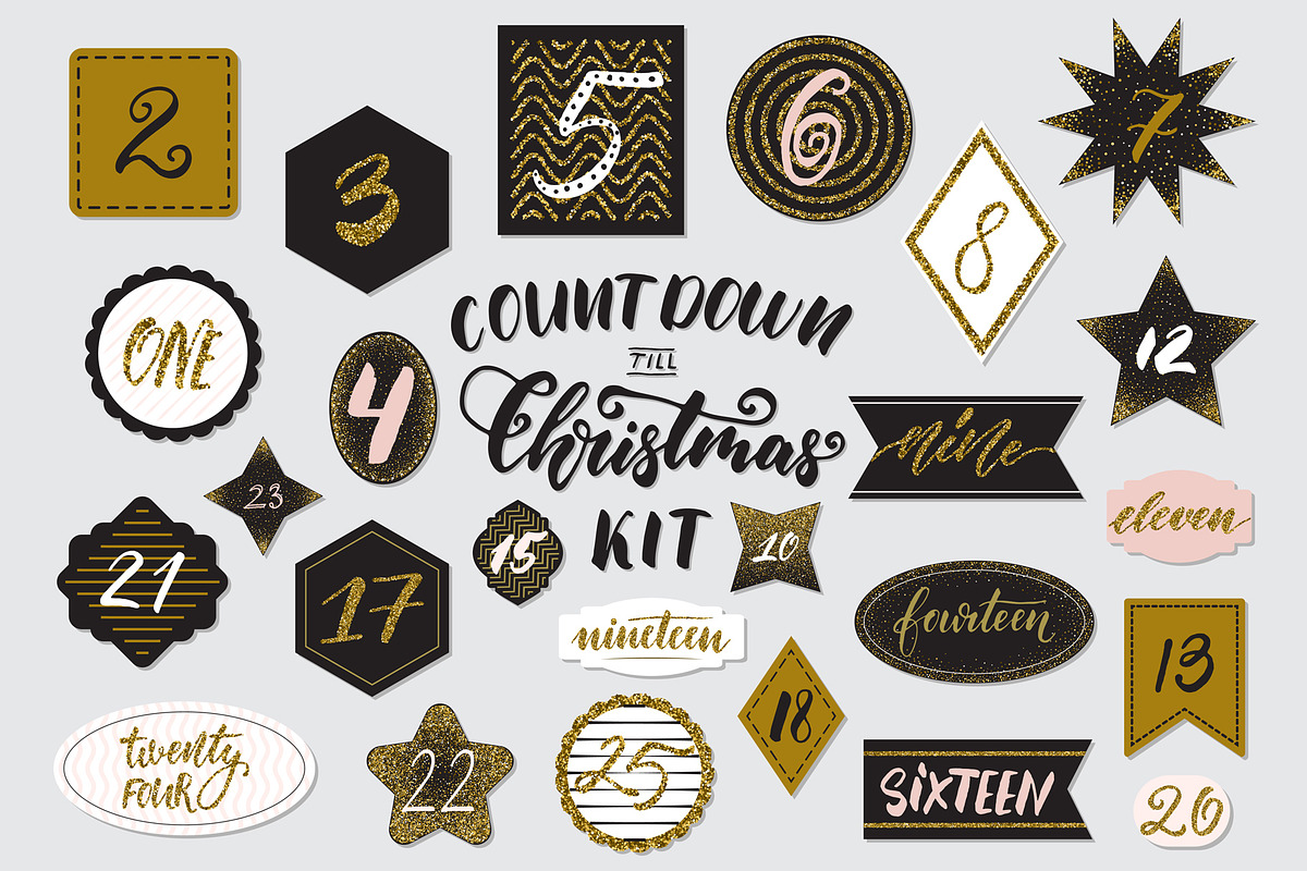 Christmas Countdown Kit AI/EPS/JPG, a Card Template by OlgaRom (Photo 3 of 3)