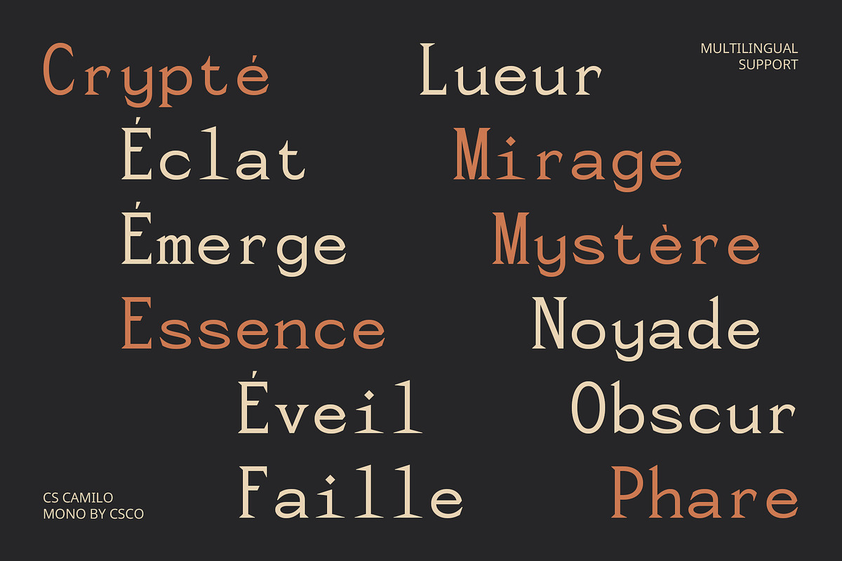 CS Camilo Mono – Monospaced Font, a Sans Serif Font by Craft Supply Co. (Photo 6 of 8)