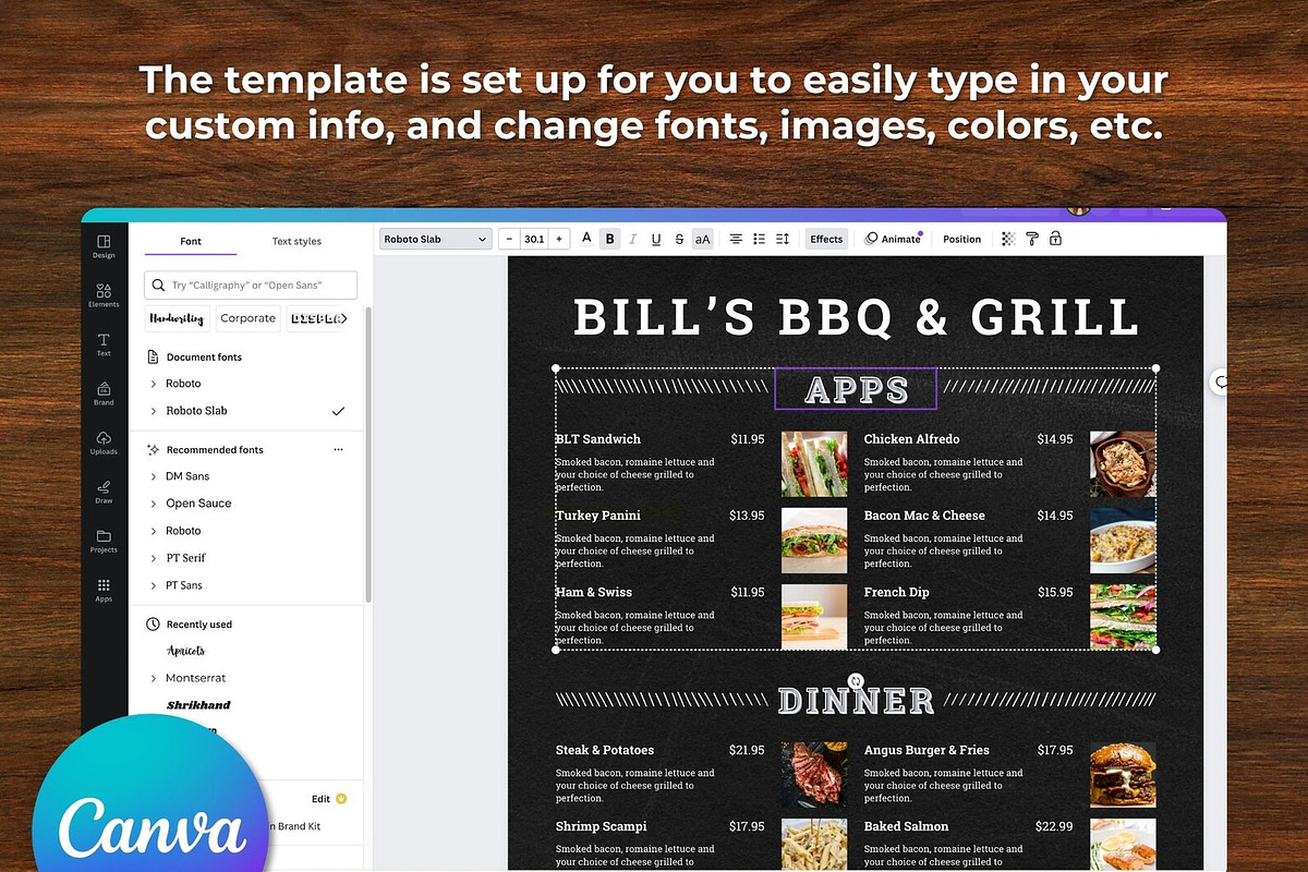 Chalkboard Menu Canva Template, a Flyer Template by Melanie Peterson (Photo 2 of 2)