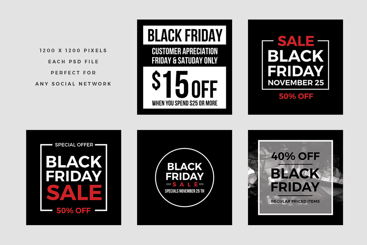 Black Friday Social Media Banner, a Social Media Template by MinimalStudioCo (Photo 3 of 6)