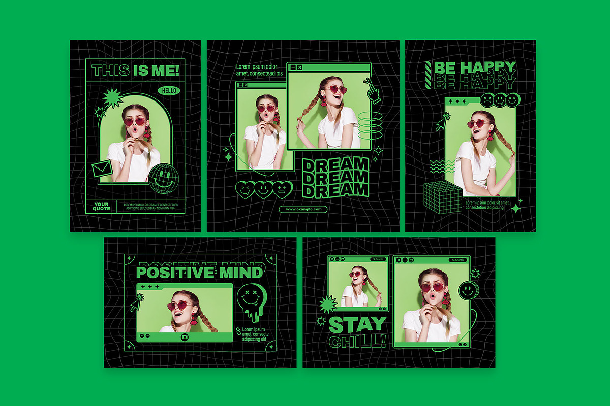 Y2K Photo Card Template, a Card Template by BrandPacks (Photo 3 of 3)