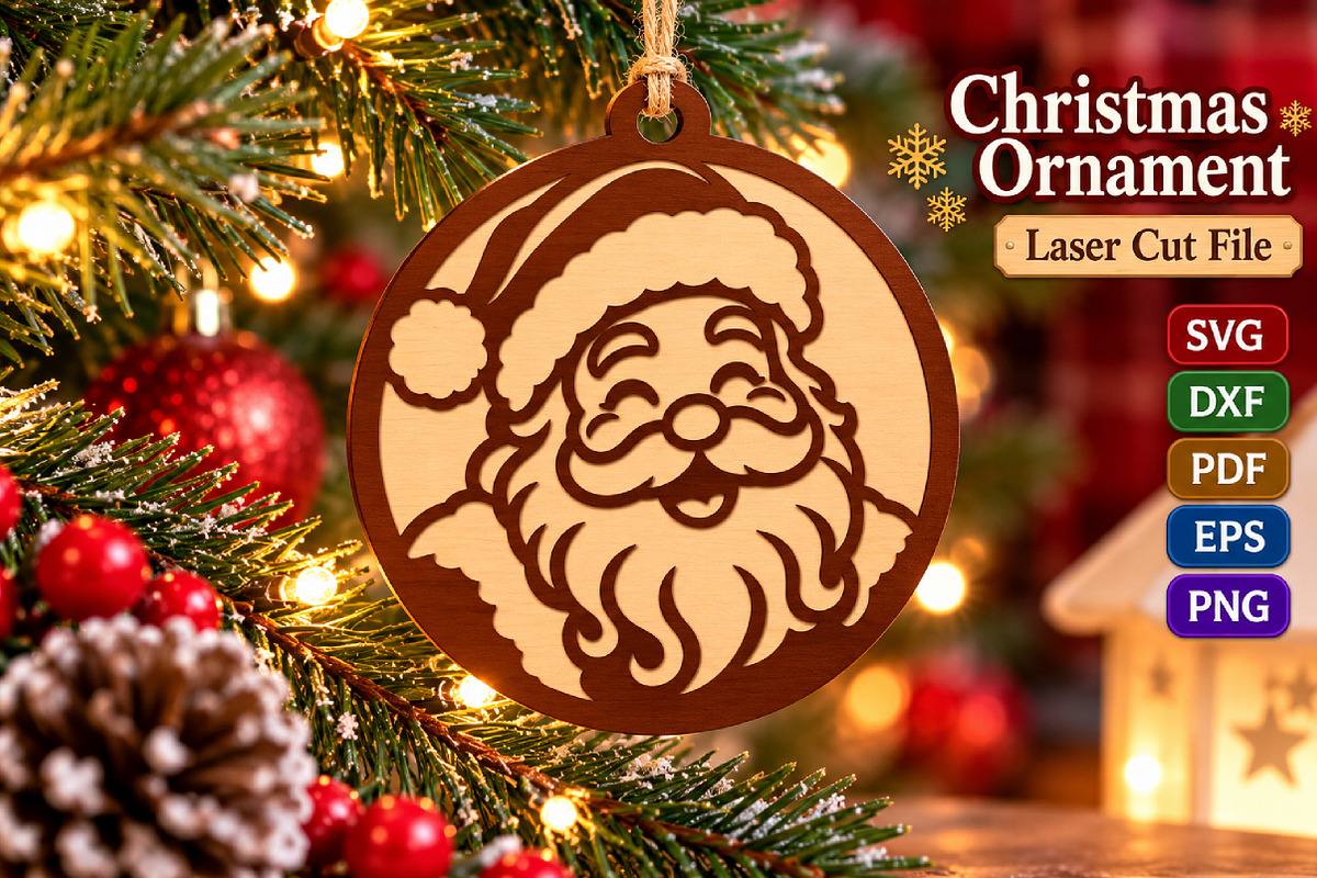 Christmas Santa Ornament SVG File, an Object Graphic by Libby Wishes (Photo 3 of 3)