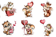Watercolor Sweetheart Squirrels, an Illustration by DreamArtGraphic (Thumbnail 3 of 4)