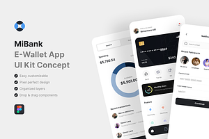 MiBank - E-Wallet App UI Kit