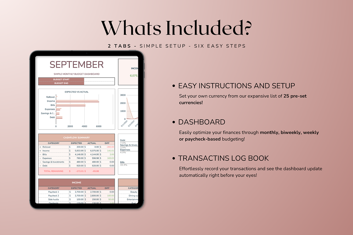 Simple Monthly Budget - Neutral, a Templates & Theme by The Creative Plans co (Photo 5 of 10)