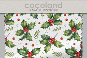 Christmas holly seamless pattern, a Pattern Graphic by Kreeya Art Shop (Thumbnail 4 of 13)