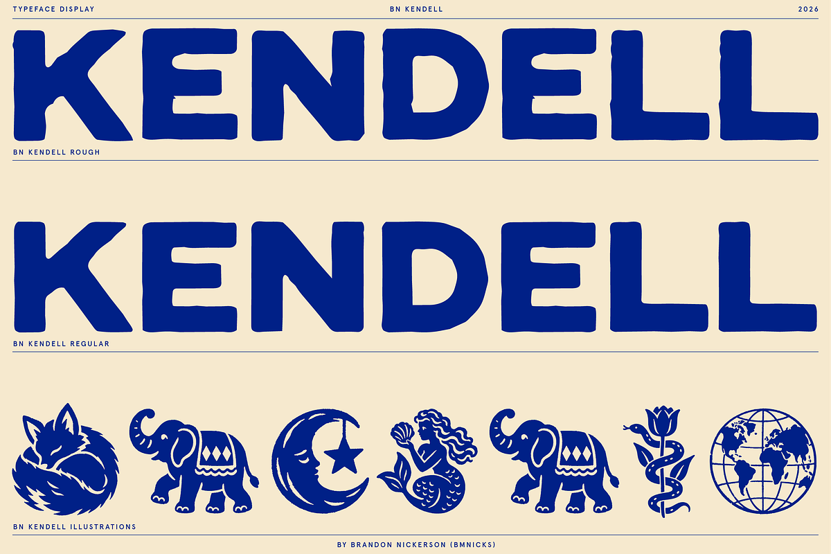 BN Kendell + Extras, a Sans Serif Font by Bnick (Photo 6 of 12)