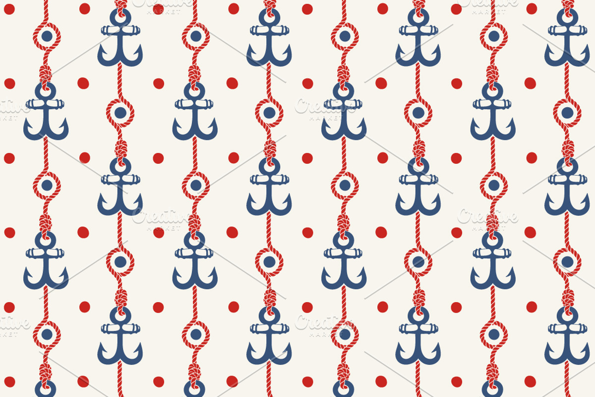 16 Nautical Retro Patterns & Borders, a Pattern Graphic by Adiemus (Photo 3 of 13)