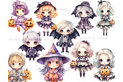 Cute Halloween Clipart PNG | Kawaii, a Person Illustration by GlamArtZhanna (Thumbnail 3 of 5)