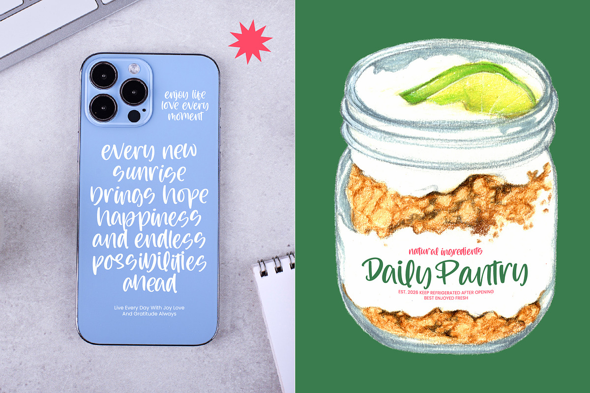 Heritage Pantry Casual Handwritten, a Script Font by stylishtype.co (Photo 9 of 10)