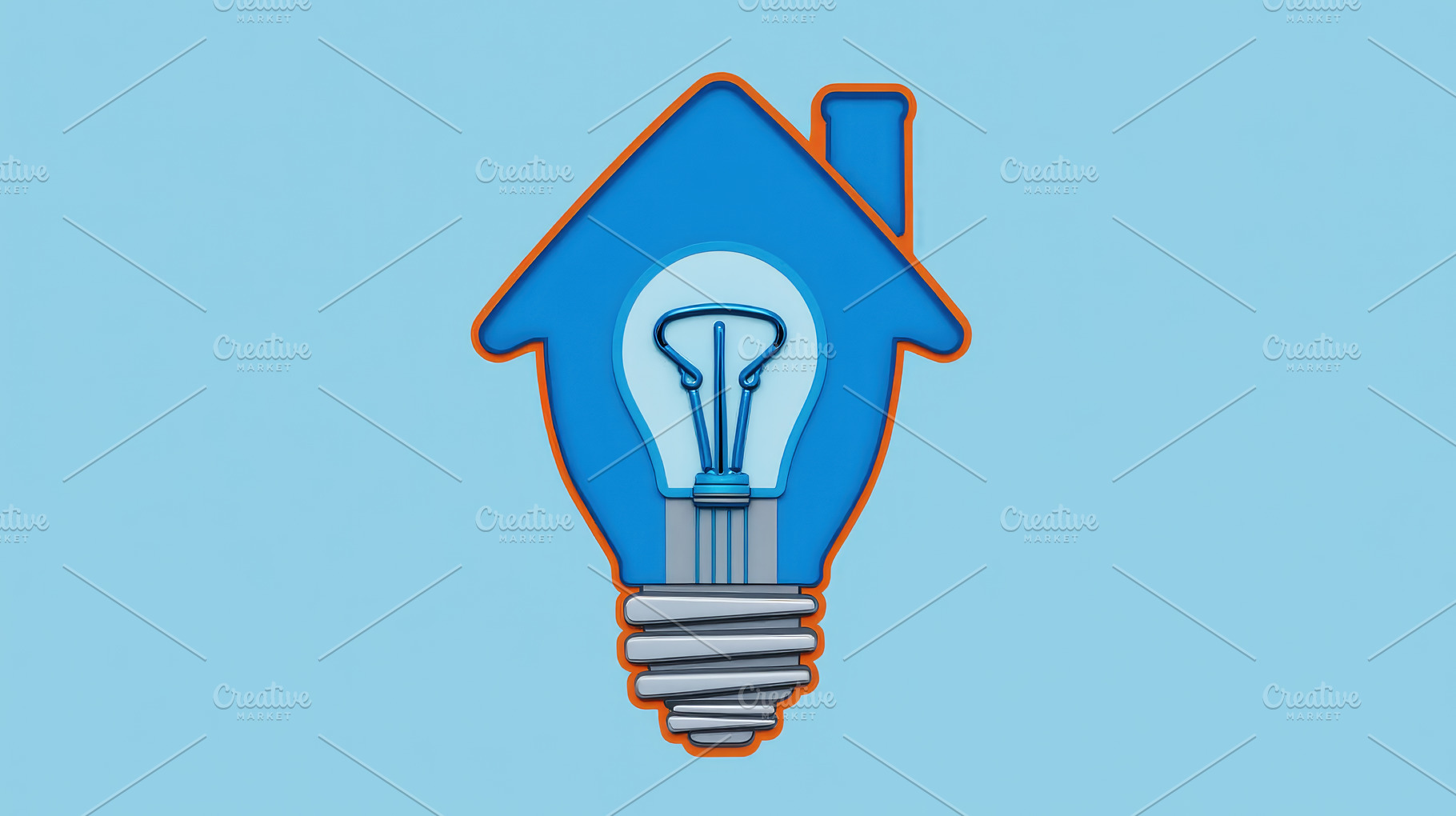 House-shaped light bulb symbolizing, a Technology Photo by Perpis
