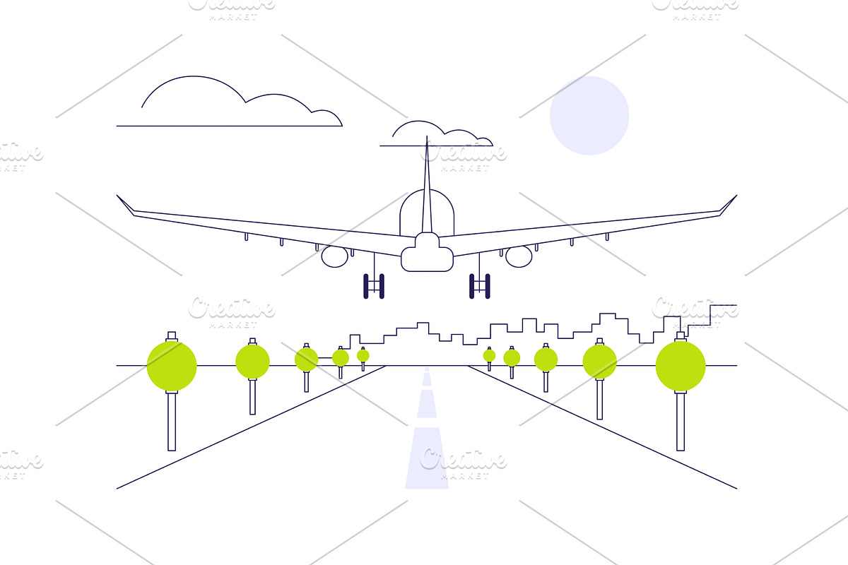 Landing airplane abstract concept, a Transportation Illustration by Visual Generation