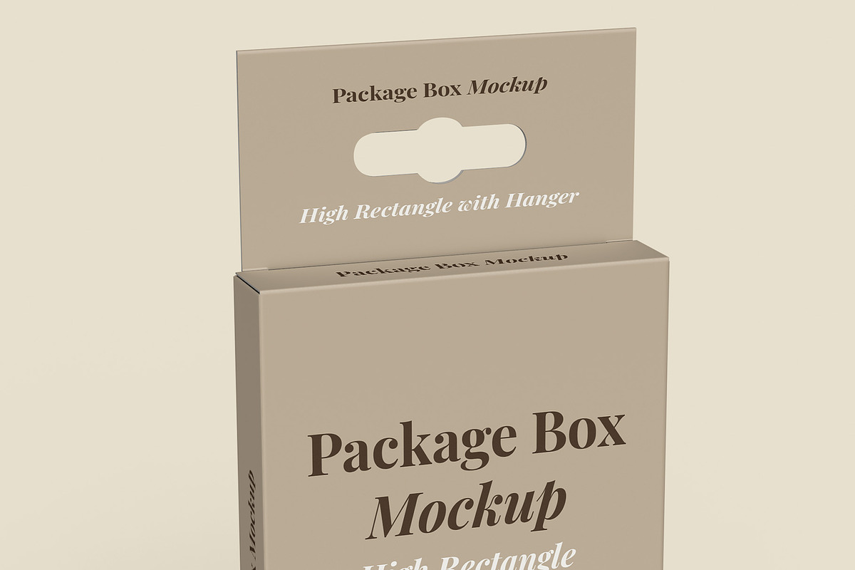 Package Box Mockup with Hanger, a Packaging Mockup by Illusiongraphic (Photo 13 of 19)