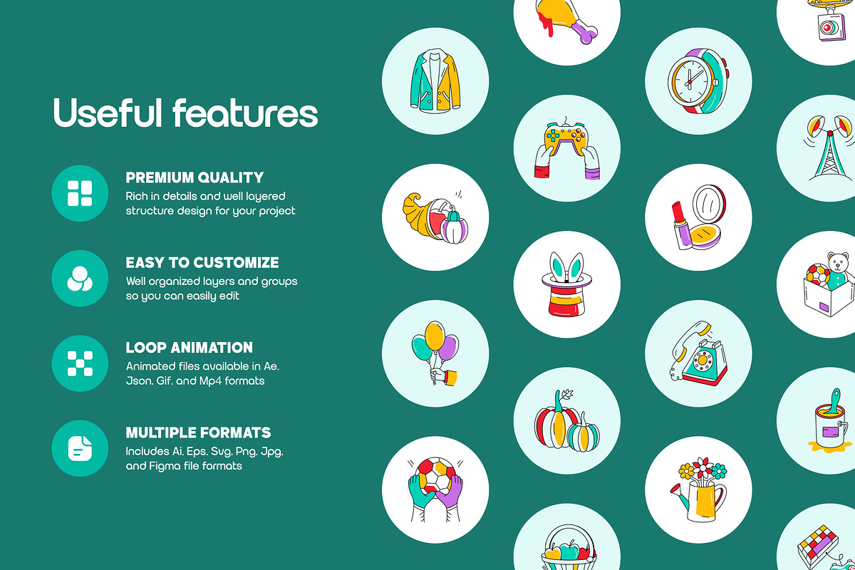 Everyday Doodle Icons Bundle, an Emoji Icon by Creative Stall (Photo 2 of 13)