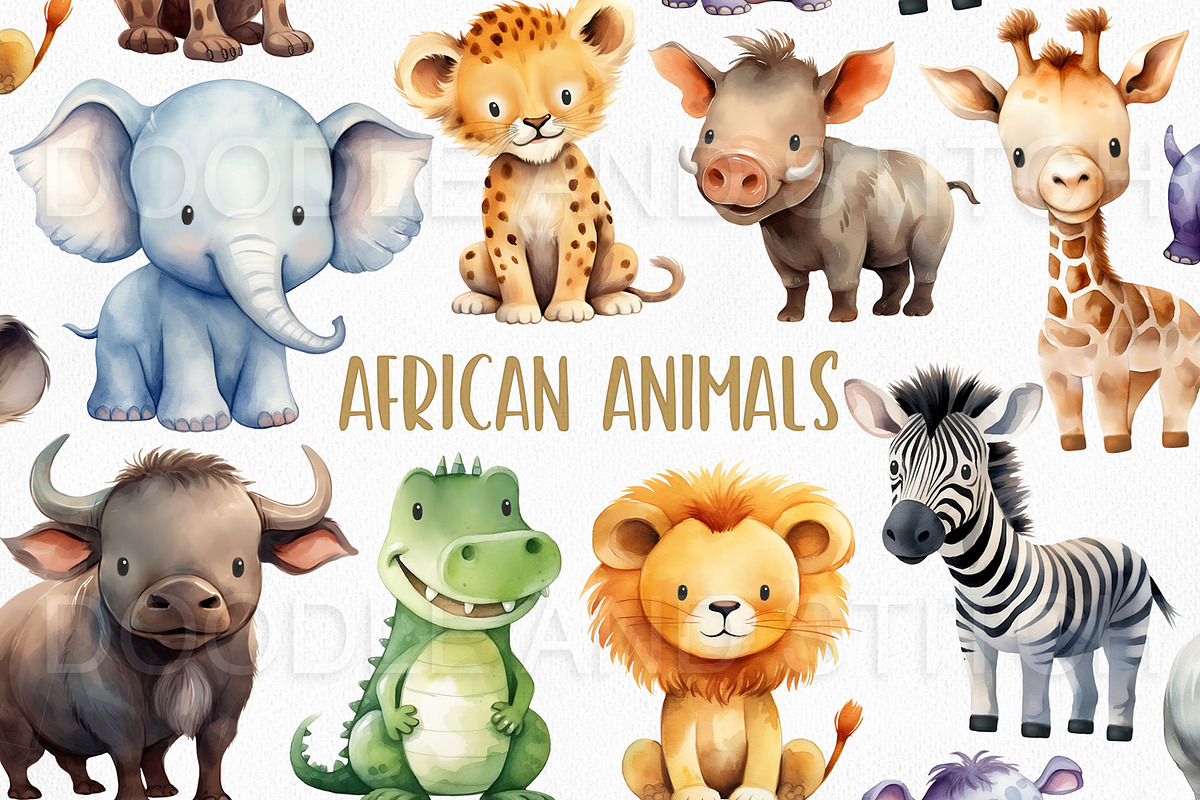 African Animal Clipart Illustrations, an Animal Illustration by Doodle and Stitch (Photo 1 of 2)