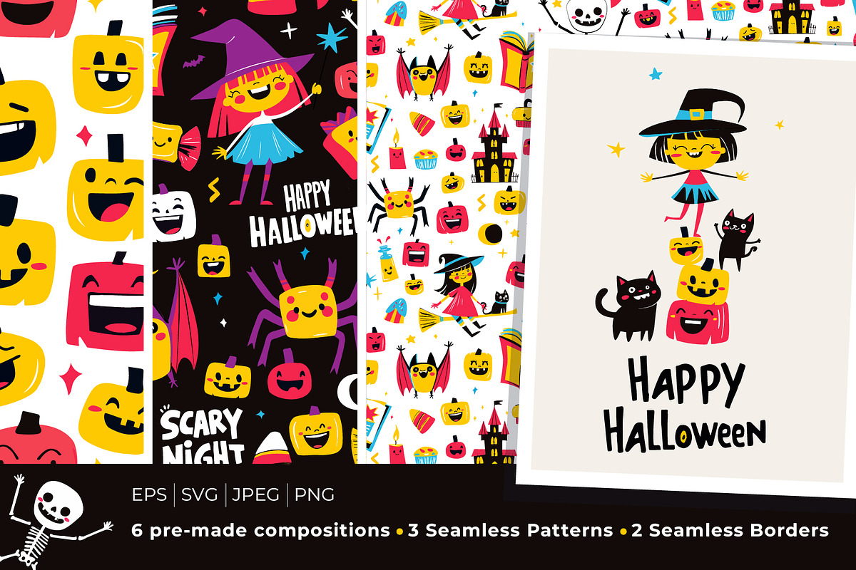 Happy Halloween Stickers Collection, a Seasonal Illustration by VasilkovS (Photo 1 of 9)