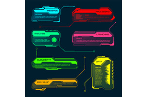 Futuristic HUD or UI elements. Sci, a Technology Illustration by 32pixels