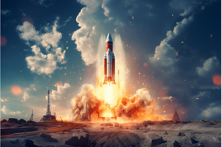 Breathtaking Rocket launch. Generate, a Technology Photo by Ylivdesign