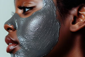 Woman with charcoal clay facial mask, a Person Photo by Photostock