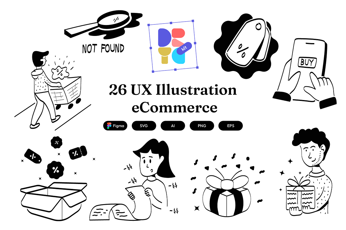 26 UX Illustration | eCommerce, a Work Illustration by Directico Design Kit (Photo 1 of 5)