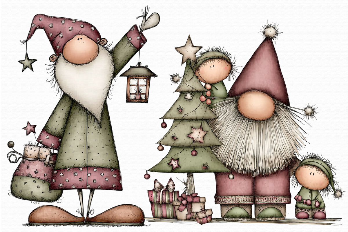 Retro Santa Clipart, an Illustration by Libby Wishes (Photo 3 of 7)