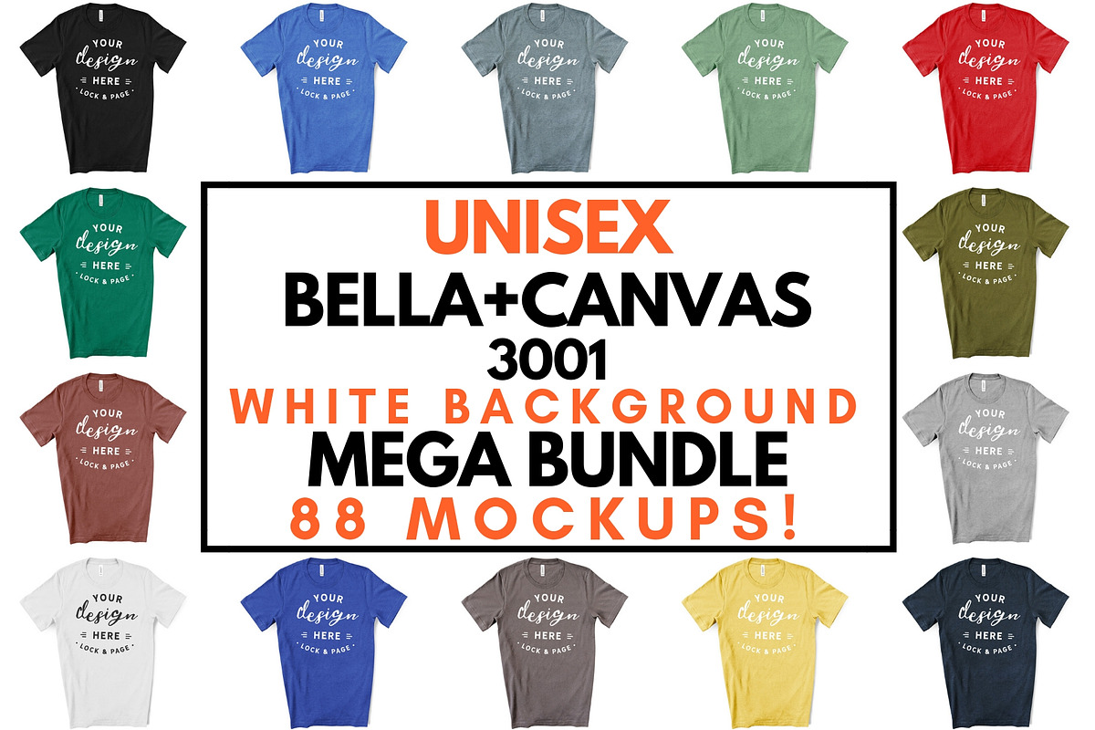 Male Bella Canvas 3001 Mockup Bundle, a Shirt Mockup by lock and page (Photo 1 of 60)
