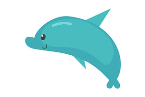 Cartoon dolphin vector cute fish