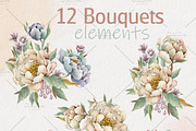 Watercolor flowers bloom set, a Decorative Illustration by AP Studio (Thumbnail 3 of 18)