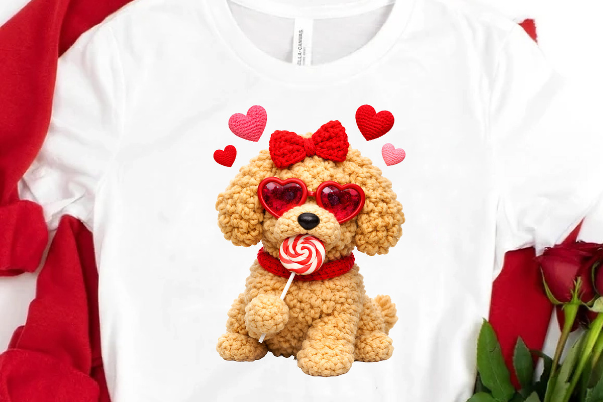 Faux Yarn Valentine Goldendoodle Png, an Illustration by DreamCafeArt (Photo 5 of 8)