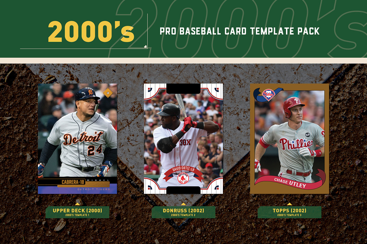 2000's Pro Baseball Card Templates, a Card Template by Chris Weibring (Photo 4 of 12)