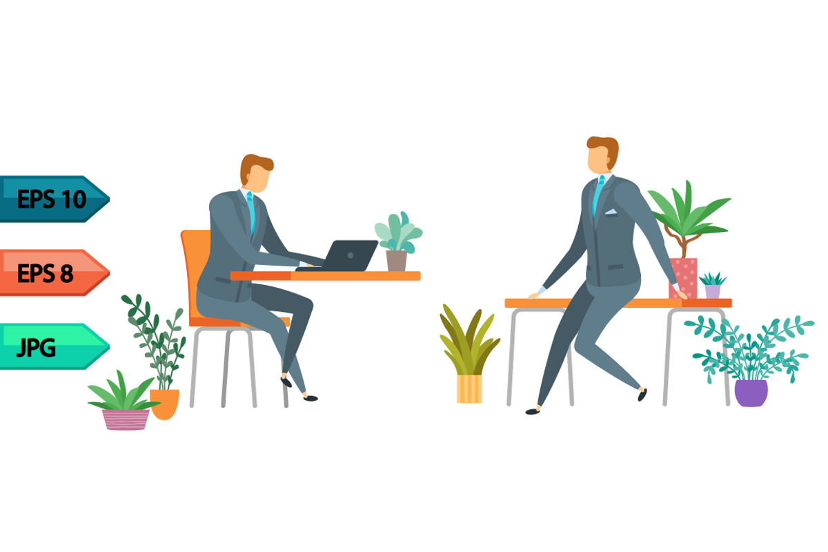 Vector business character poses set, an Object Graphic by julia_musdotter (Photo 11 of 15)