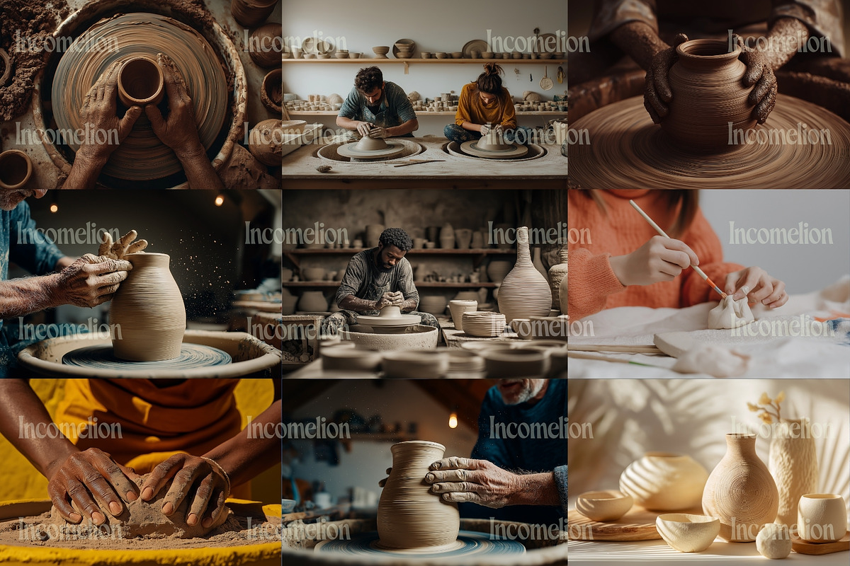 50 Aesthetic Pottery Stock Photos, a Person Illustration by Incomelion (Photo 4 of 13)