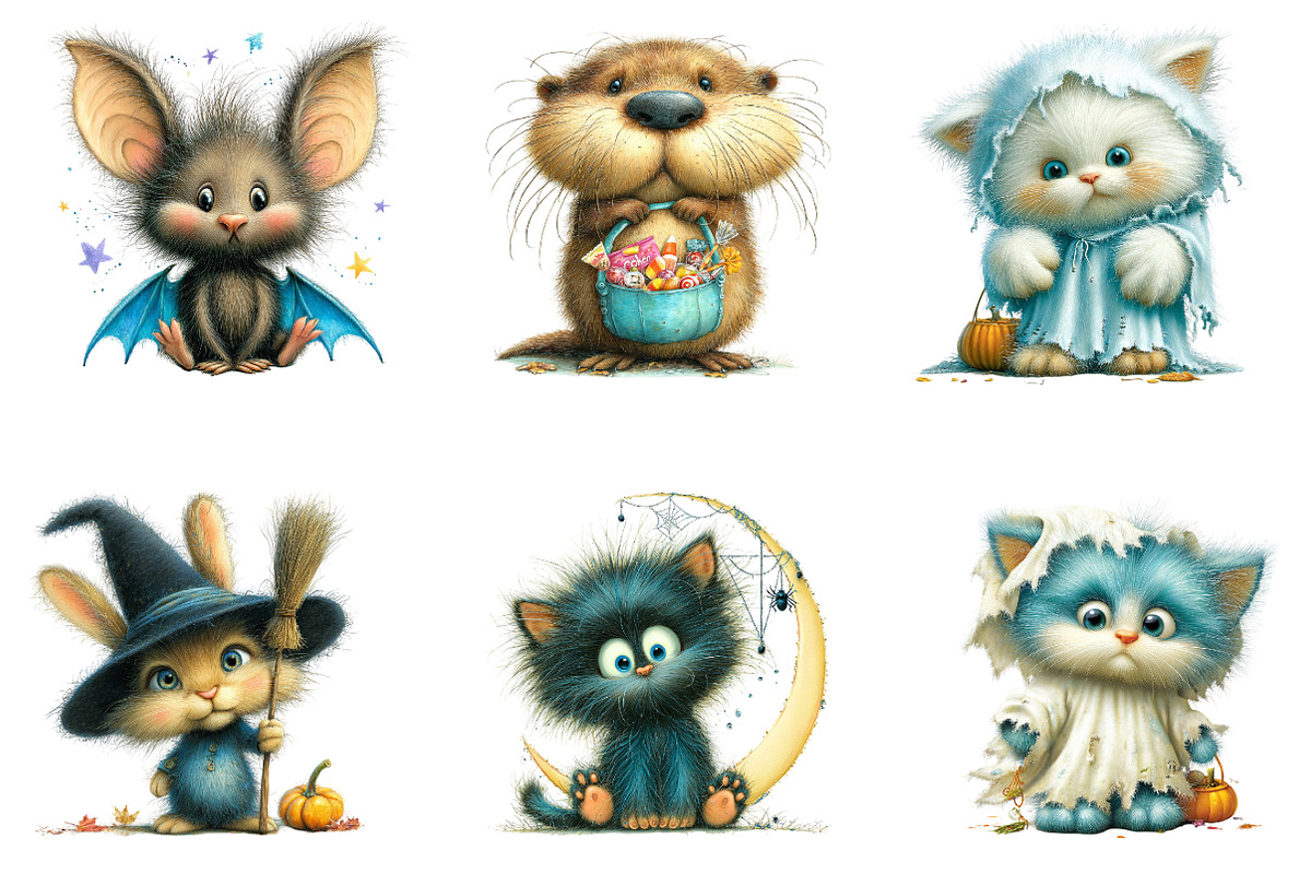 Halloween Animals Watercolor, a Seasonal Illustration by CreationArt (Photo 4 of 5)