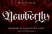 Newberth - Modern Blackletter Font, a Blackletter Font by Pixesia Studio (Thumbnail 1 of 11)