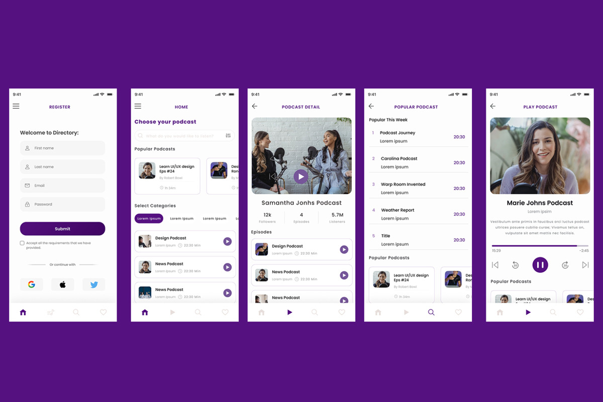Podcast Program & Audio Talk App, an App Template by nagaredesignstudio (Photo 2 of 2)