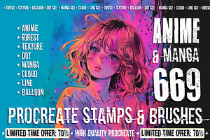 procreate brushes manga stamps anime