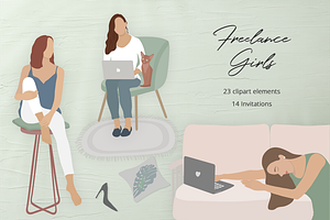 Freelance Girls Illustration Set