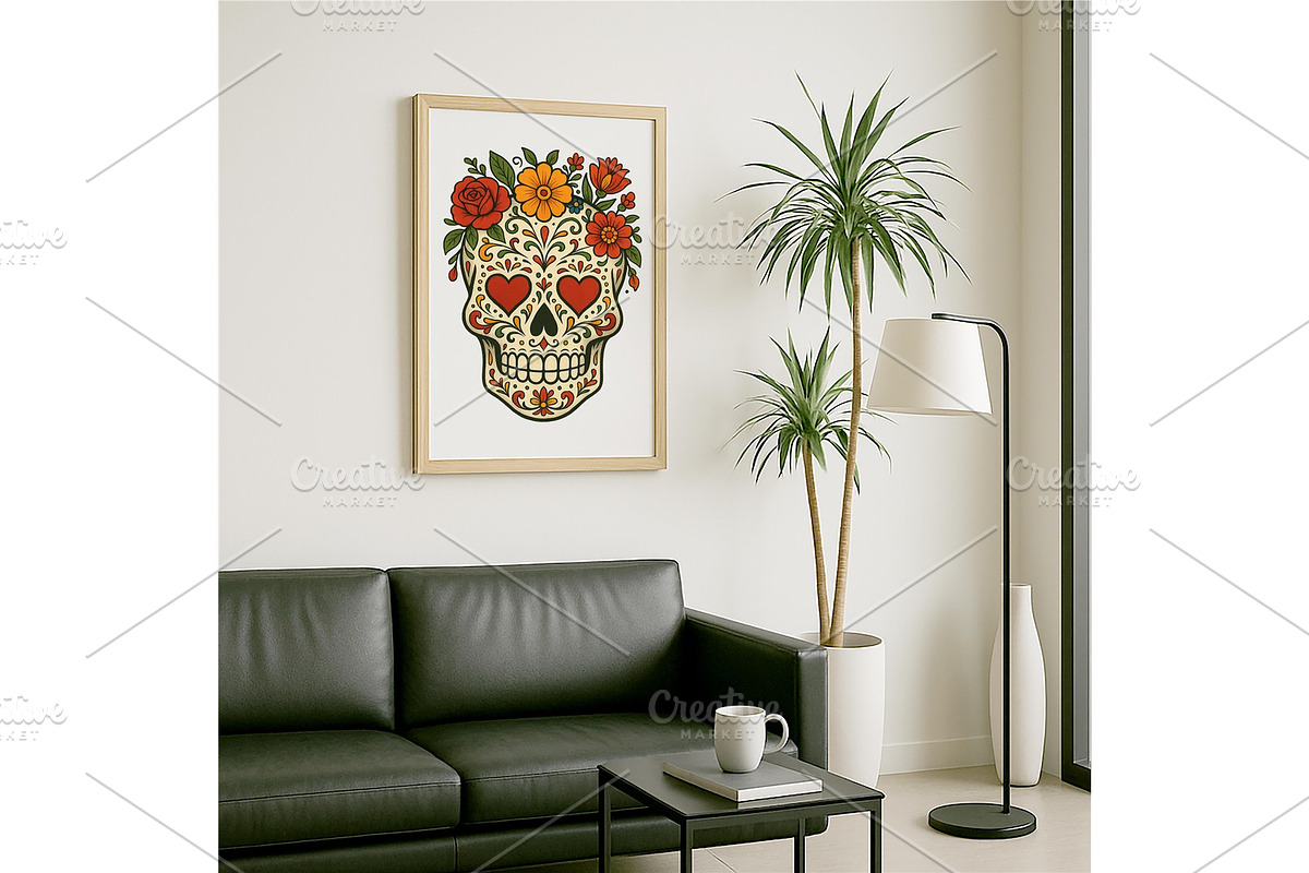 Sugar Skull Wall Art Day of the Dead, a Background Graphic by LaseredNinja (Photo 7 of 7)