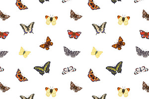 Vintage Butterflies Seamless Pattern