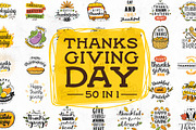 Thanksgiving day typography. 50 in 1, an Illustration by pa3x (Thumbnail 1 of 3)