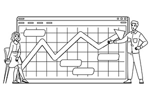 data seo growth vector, a Finance Illustration by pikepicture