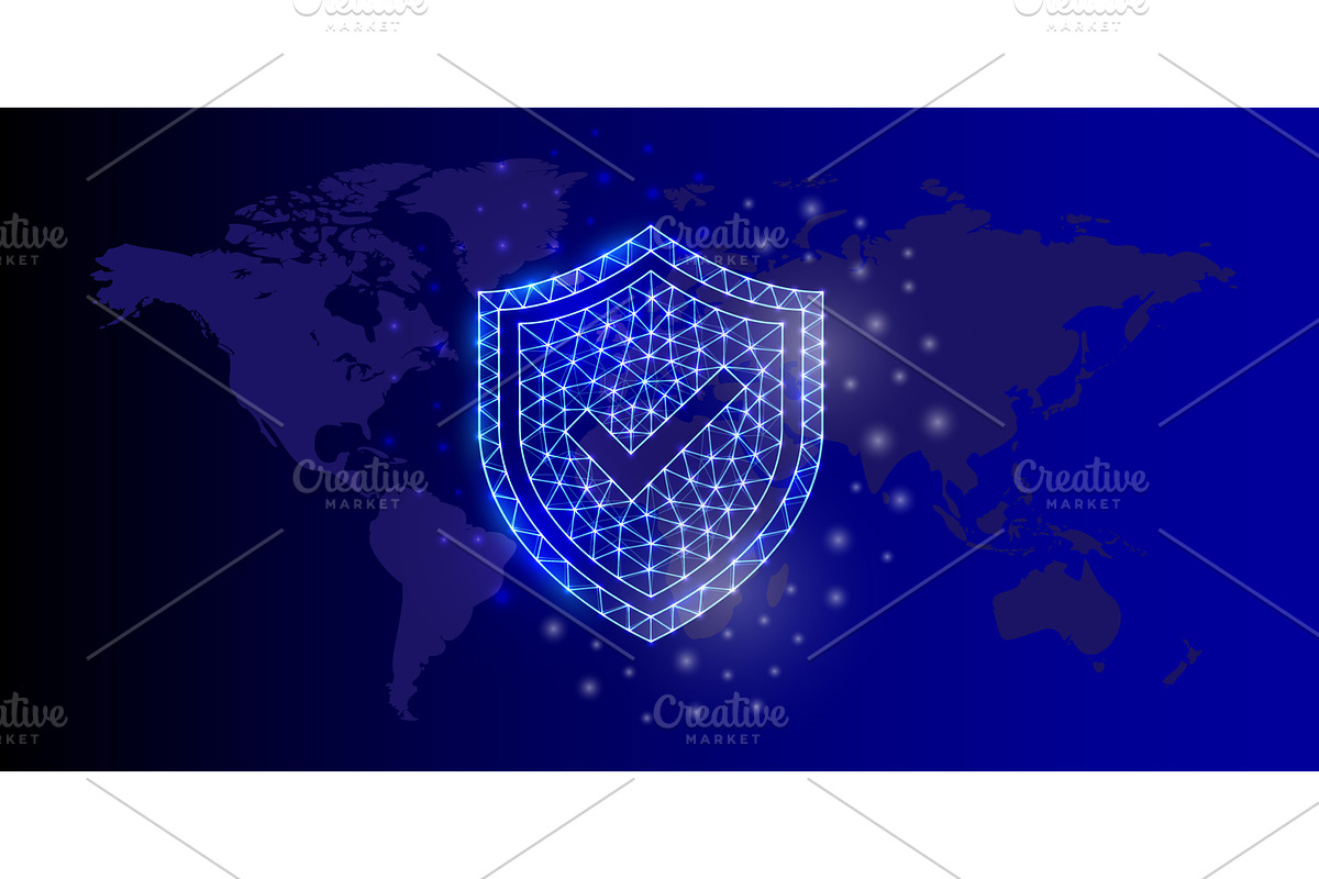 Shield with check mark polygonal, an Object Illustration by GraphiShop