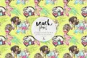 Summer Beach Camper Tropical Pattern, a Pattern Graphic by KaramfilaS (Thumbnail 6 of 16)
