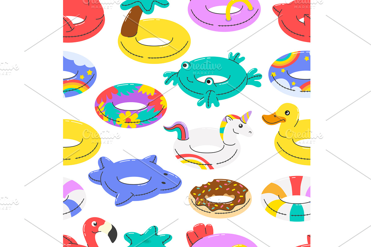 Rubber rings seamless pattern, an Object Illustration by Valerie Bodnar