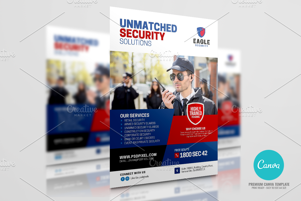 Security Company Canva Flyer, a Flyer Template by PSDPixel (Photo 4 of 4)