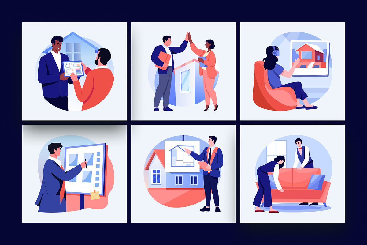 Real Estate Sale Illustration Set, a Finance Illustration by Brickclay (Photo 6 of 9)