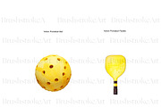 Pickleball Clipart, Pickleball PNG, a Sport Illustration by BrushstrokeArtGB (Thumbnail 5 of 9)